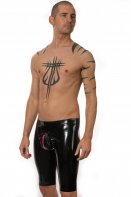 Latex Rubber Zip Pouch Cycling Shorts