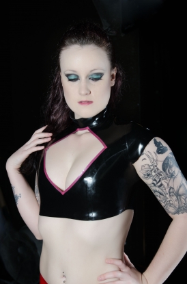 Sonya Latex Rubber Zip Crop Top - Latex clothing