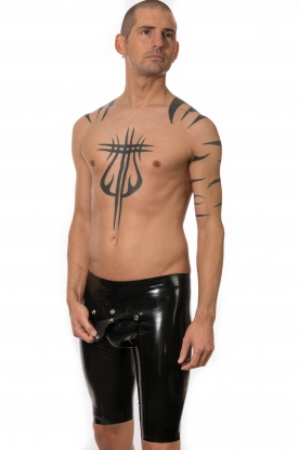 Latex Rubber Cycling shorts with Cod Piece - Latex clothing