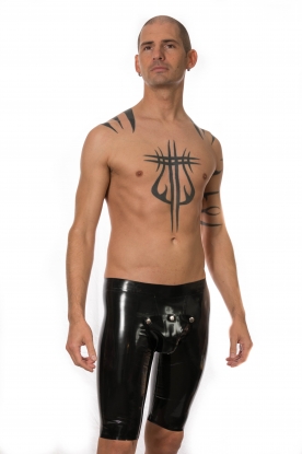 Latex Rubber Cycling shorts with Cod Piece - Latex clothing