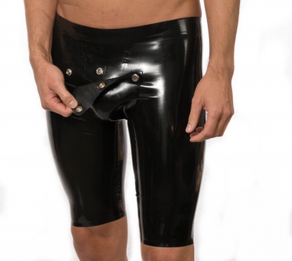 Latex Rubber Cycling shorts with Cod Piece - Latex clothing