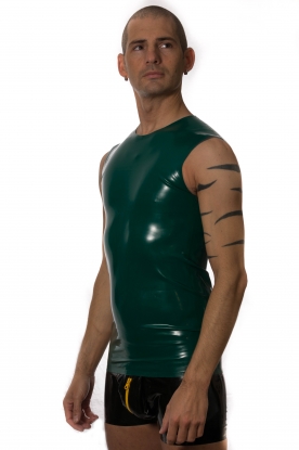 Sleeveless Latex Rubber T Shirt - Latex clothing