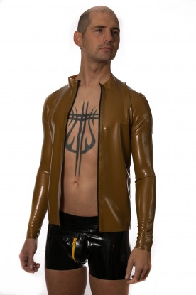 Atanas Latex Rubber Long Sleeve Zip Top - Latex clothing