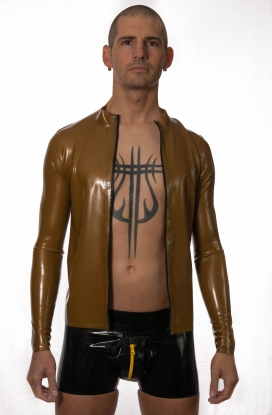 Atanas Latex Rubber Long Sleeve Zip Top - Latex clothing