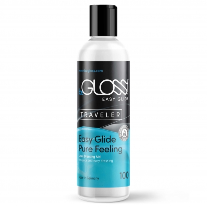 Latex Rubber Dressing Aid beGloss Easy Glide Traveller 100ml - Latex clothing