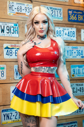Juana Latex Rubber Skating Skirt  - Latex clothing