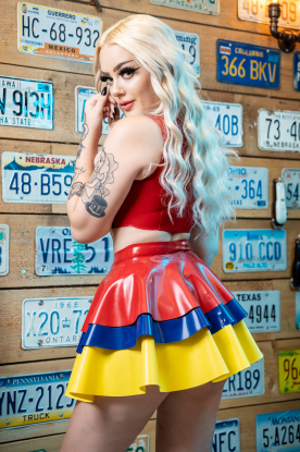 Juana Latex Rubber Skating Skirt  - Latex clothing