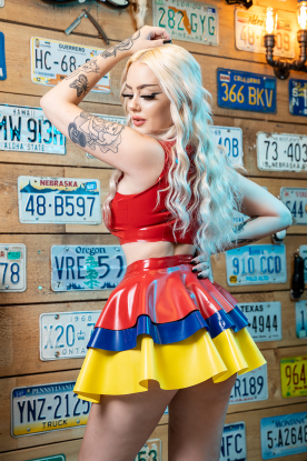 Juana Latex Rubber Skating Skirt  - Latex clothing