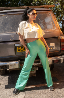 Karma Latex Rubber Crop T Shirt - Latex clothing