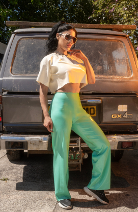 Karma Latex Rubber Crop T Shirt - Latex clothing